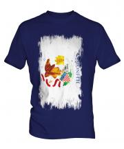 Illinois State Grunge Flag Mens T-Shirt