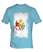 Illinois State Grunge Flag Mens T-Shirt