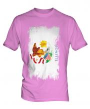 Illinois State Grunge Flag Mens T-Shirt