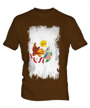 Illinois State Grunge Flag Mens T-Shirt