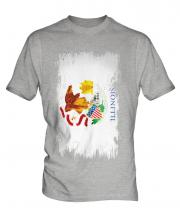 Illinois State Grunge Flag Mens T-Shirt