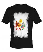 Illinois State Grunge Flag Mens T-Shirt