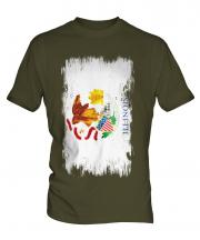 Illinois State Grunge Flag Mens T-Shirt