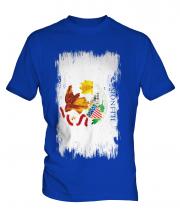 Illinois State Grunge Flag Mens T-Shirt