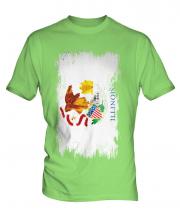 Illinois State Grunge Flag Mens T-Shirt