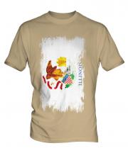 Illinois State Grunge Flag Mens T-Shirt