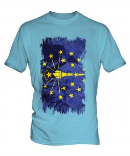 Indiana State Grunge Flag Mens T-Shirt