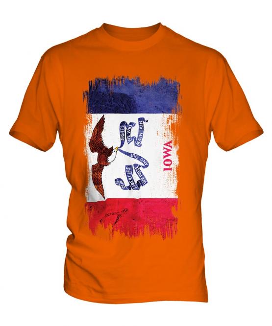 Iowa State Grunge Flag Mens T-Shirt