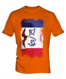 Iowa State Grunge Flag Mens T-Shirt