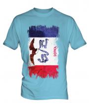 Iowa State Grunge Flag Mens T-Shirt
