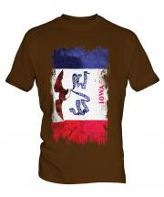 Iowa State Grunge Flag Mens T-Shirt