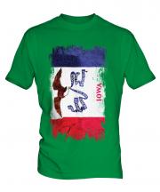 Iowa State Grunge Flag Mens T-Shirt
