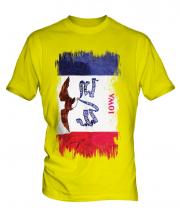 Iowa State Grunge Flag Mens T-Shirt