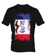 Iowa State Grunge Flag Mens T-Shirt
