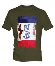Iowa State Grunge Flag Mens T-Shirt