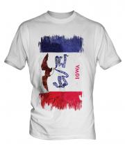 Iowa State Grunge Flag Mens T-Shirt