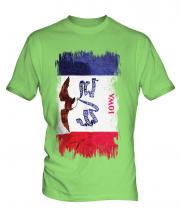 Iowa State Grunge Flag Mens T-Shirt