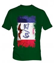 Iowa State Grunge Flag Mens T-Shirt