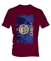 Kansas State Grunge Flag Mens T-Shirt