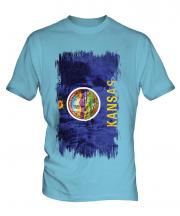 Kansas State Grunge Flag Mens T-Shirt