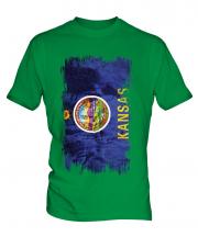 Kansas State Grunge Flag Mens T-Shirt