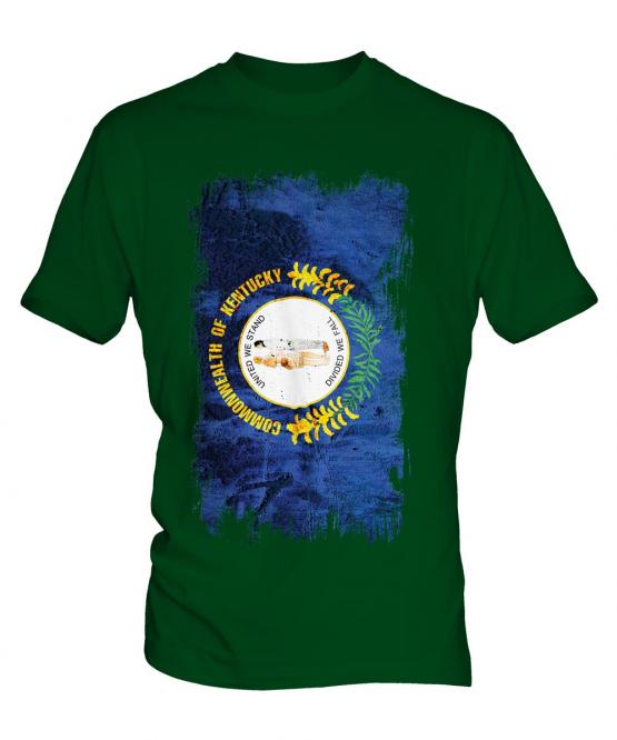 Kentucky State Grunge Flag Mens T-Shirt