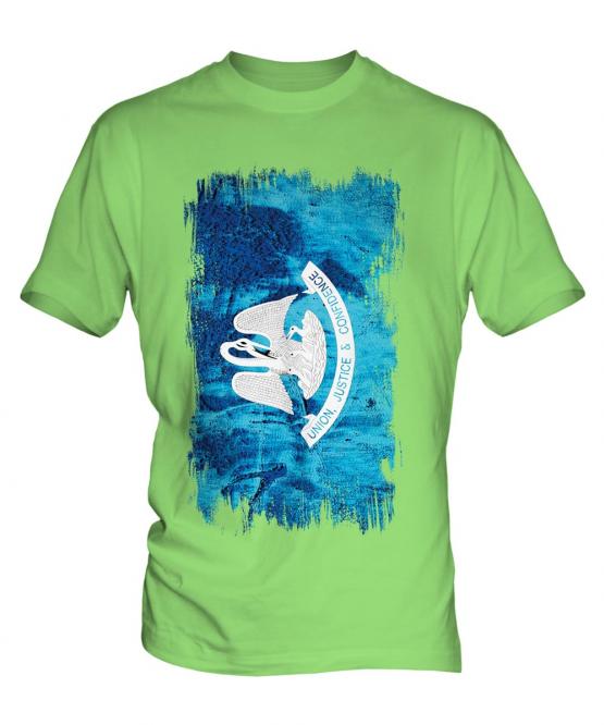 Louisiana State Grunge Flag Mens T-Shirt