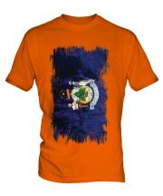 Maine State Grunge Flag Mens T-Shirt