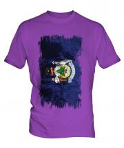 Maine State Grunge Flag Mens T-Shirt