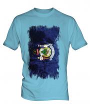 Maine State Grunge Flag Mens T-Shirt