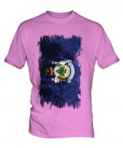 Maine State Grunge Flag Mens T-Shirt