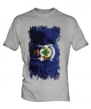 Maine State Grunge Flag Mens T-Shirt