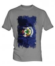 Maine State Grunge Flag Mens T-Shirt