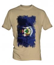 Maine State Grunge Flag Mens T-Shirt
