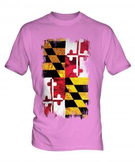 Maryland State Grunge Flag Mens T-Shirt