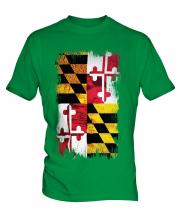 Maryland State Grunge Flag Mens T-Shirt