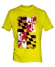 Maryland State Grunge Flag Mens T-Shirt