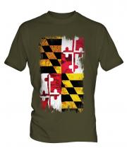 Maryland State Grunge Flag Mens T-Shirt