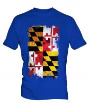 Maryland State Grunge Flag Mens T-Shirt