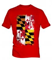 Maryland State Grunge Flag Mens T-Shirt
