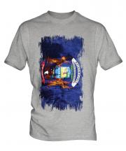 Michigan State Grunge Flag Mens T-Shirt