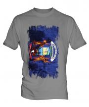 Michigan State Grunge Flag Mens T-Shirt