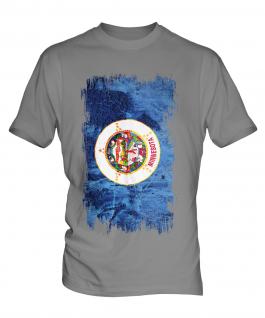 Minnesota State Grunge Flag Mens T-Shirt
