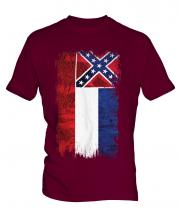 Mississippi State Grunge Flag Mens T-Shirt