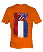 Mississippi State Grunge Flag Mens T-Shirt