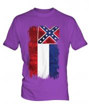 Mississippi State Grunge Flag Mens T-Shirt