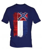 Mississippi State Grunge Flag Mens T-Shirt