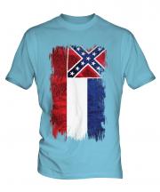Mississippi State Grunge Flag Mens T-Shirt