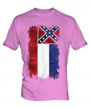 Mississippi State Grunge Flag Mens T-Shirt