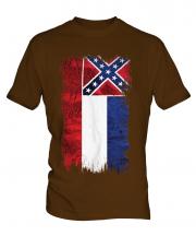 Mississippi State Grunge Flag Mens T-Shirt